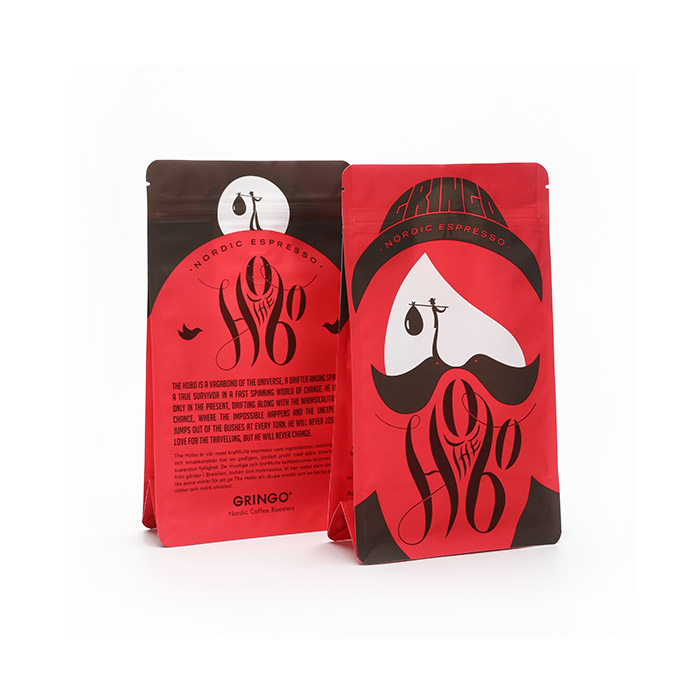 Compostable Kraft Paper Flat Bottom Coffee Pouch