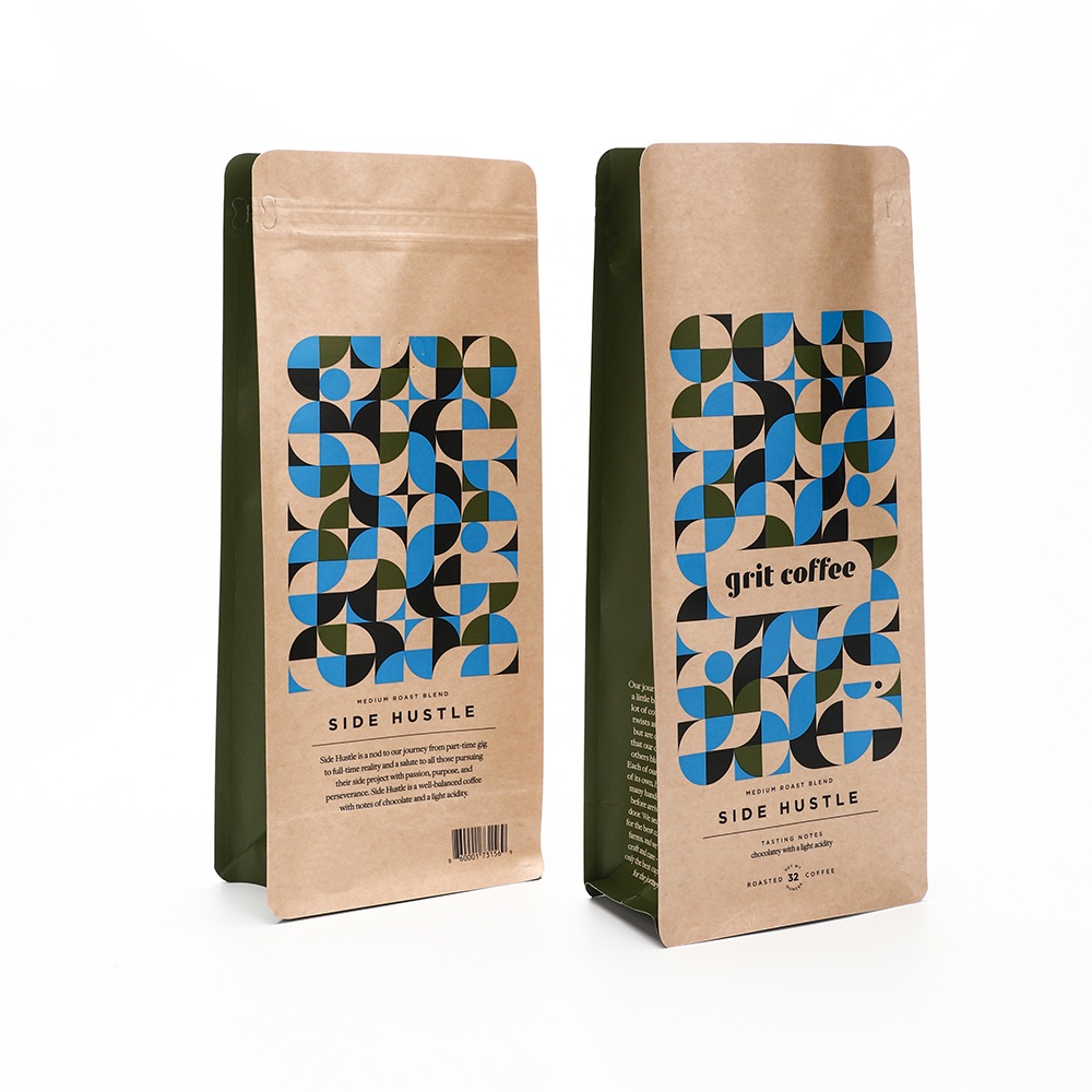 12oz Brown Kraft Paper Coffee Bag with Valve