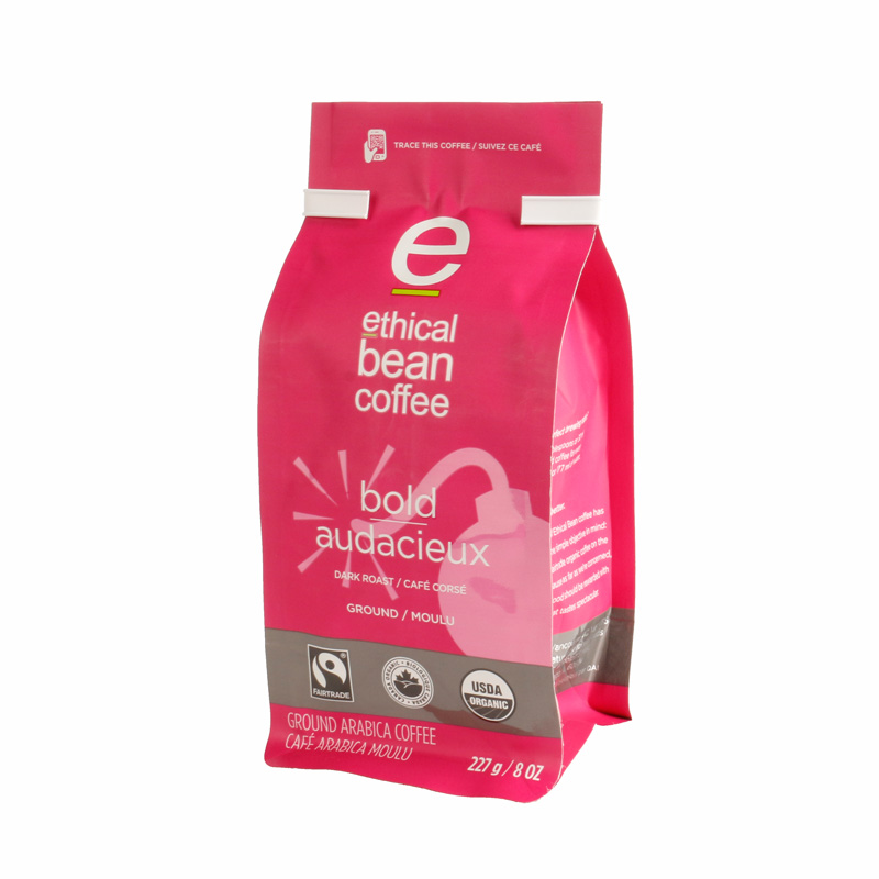 Side Gusset Coffee Bag with Valve and Tin Tie