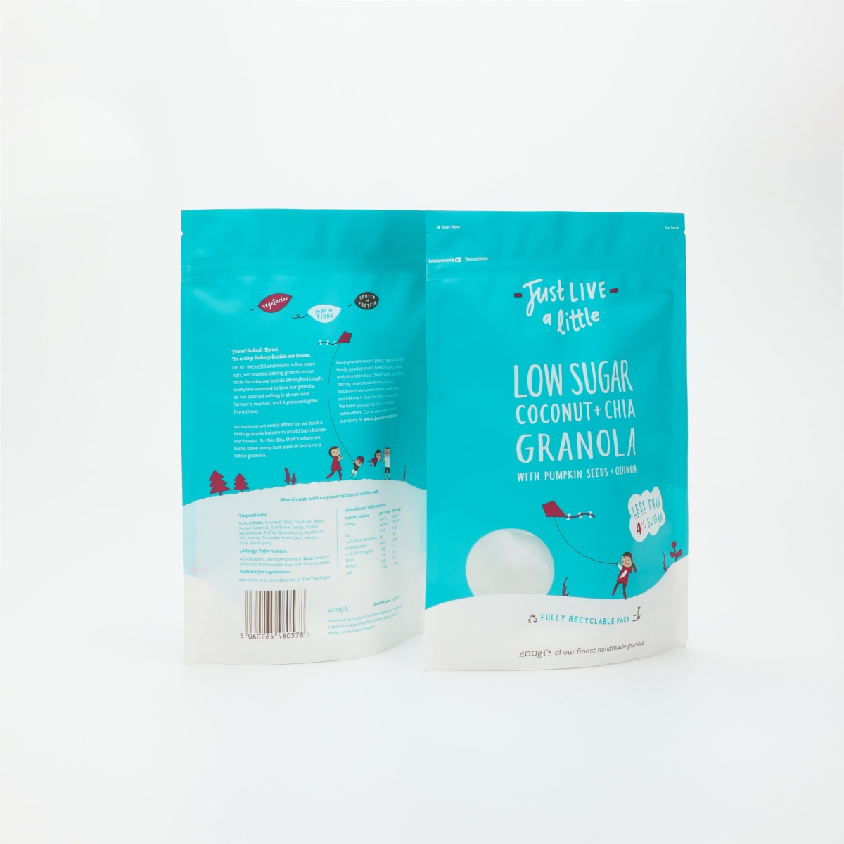 Custom Eco-Friendly PCR Recycled Stand-Up Pouch
