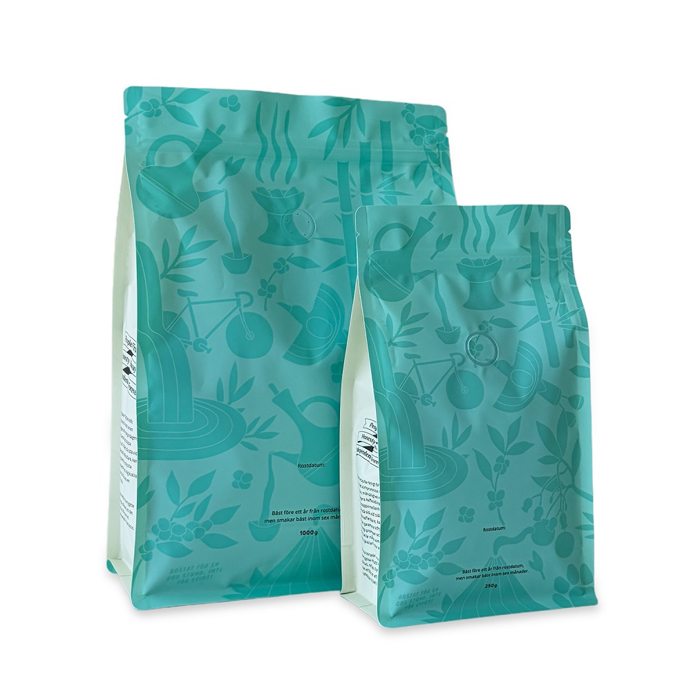 Soft Touch Flat Bottom Coffee Bags with Press close zipper Soft Touch Flat Bottom Coffee Bags with Press close zipper